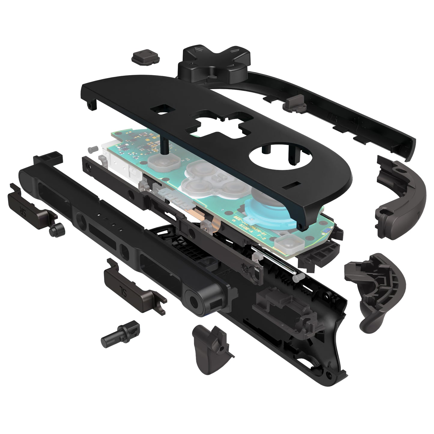 eXtremeRate Nintendo Switch 2対応ジョイコン交換フルセットシェルケース、方向ボタンバージョンボタン付き - デラックス版【ブラック】