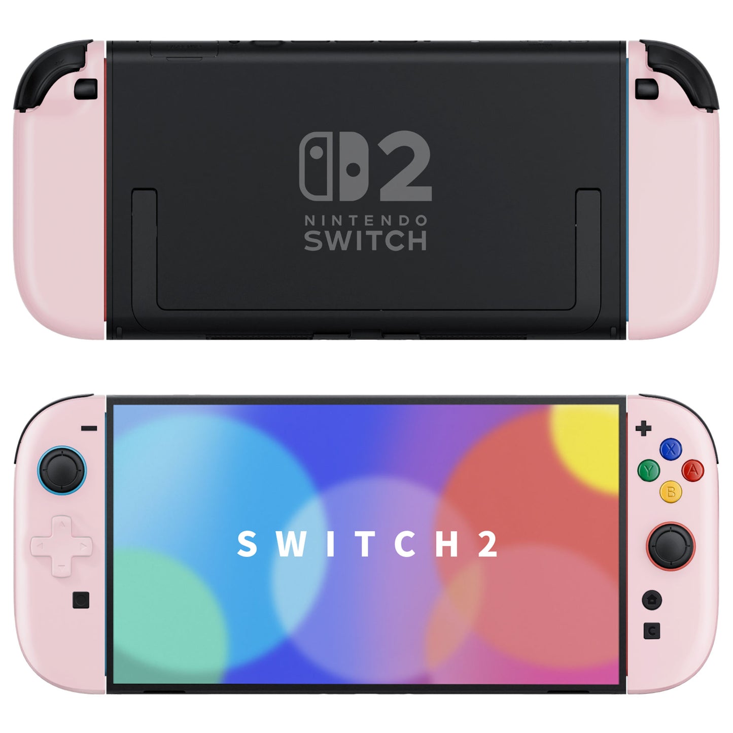 eXtremeRate Nintendo Switch 2対応ジョイコン交換フルセットシェルケース、方向ボタンバージョンボタン付き - デラックス版【チェリーブロッサムピンク】