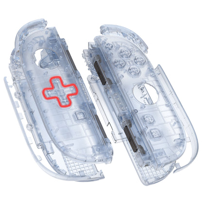 eXtremeRate Nintendo Switch 2対応ジョイコン交換フルセットシェルケース、方向ボタンバージョンボタン付き - デラックス版【クリアグレイシャーブルー】