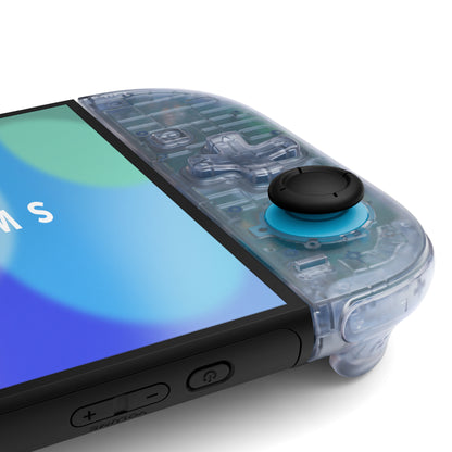 eXtremeRate Nintendo Switch 2対応ジョイコン交換フルセットシェルケース、方向ボタンバージョンボタン付き - デラックス版【クリアグレイシャーブルー】