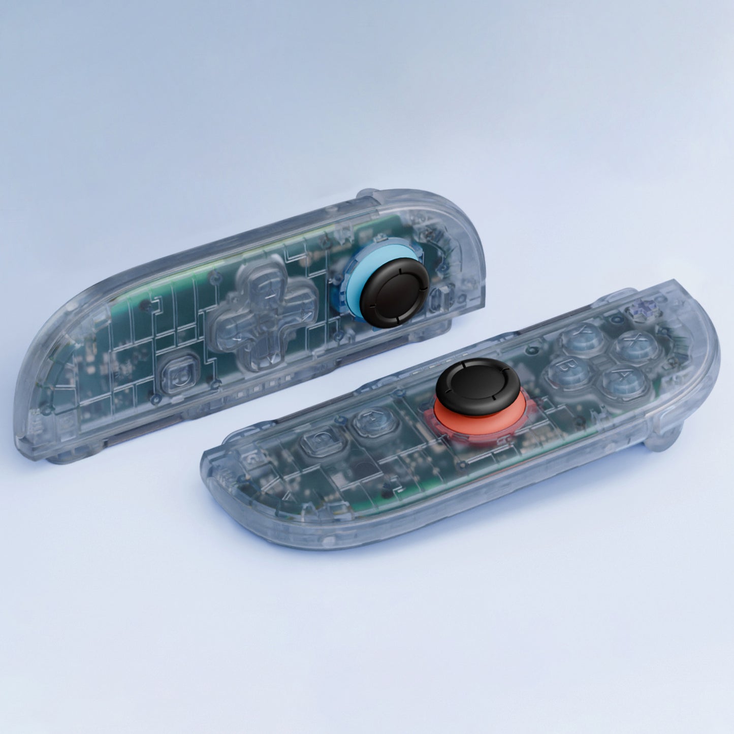 eXtremeRate Nintendo Switch 2対応ジョイコン交換フルセットシェルケース、方向ボタンバージョンボタン付き - デラックス版【クリアグレイシャーブルー】