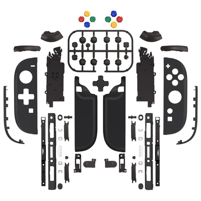 eXtremeRate Nintendo Switch 2対応ジョイコン交換フルセットシェルケース、方向ボタンバージョンボタン付き - デラックス版【ブラック】