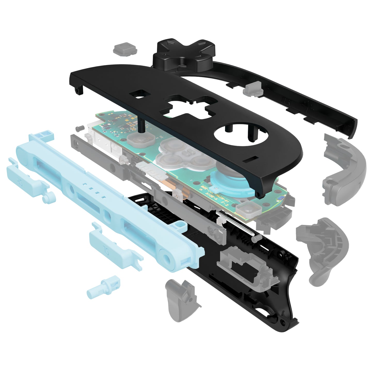 eXtremeRate Nintendo Switch 2対応ジョイコン交換フルセットシェルケース、方向ボタンバージョンボタン付き - エッセンス版【ブラック】