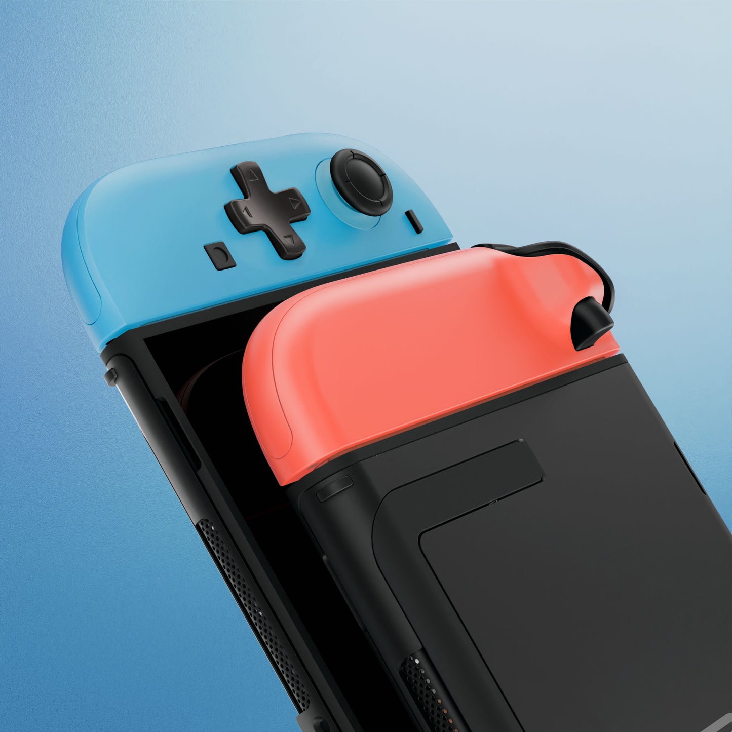 eXtremeRate Nintendo Switch 2対応ジョイコン交換フルセットシェルケース、方向ボタンバージョンボタン付き - エッセンス版【ブルー&オレンジ】