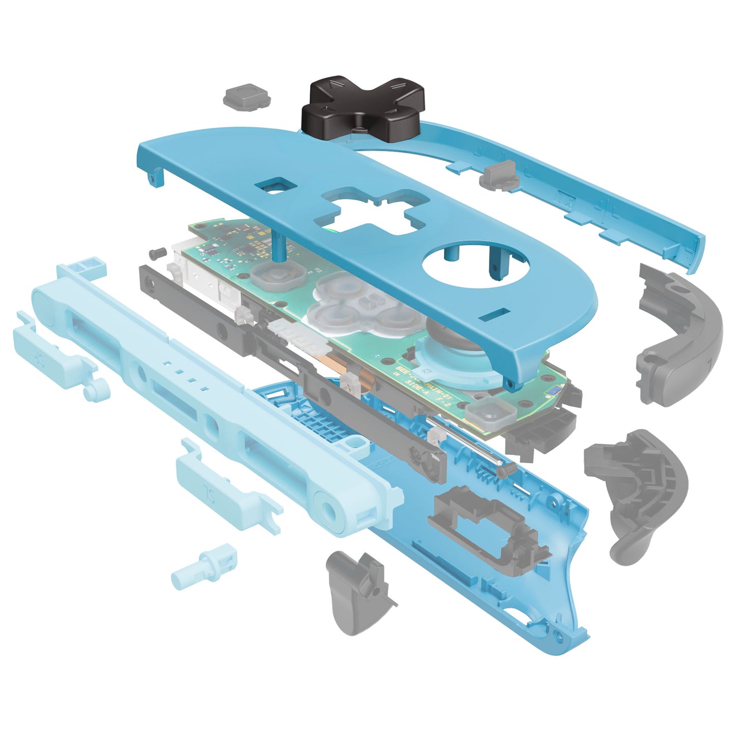 eXtremeRate Nintendo Switch 2対応ジョイコン交換フルセットシェルケース、方向ボタンバージョンボタン付き - エッセンス版【ブルー&オレンジ】