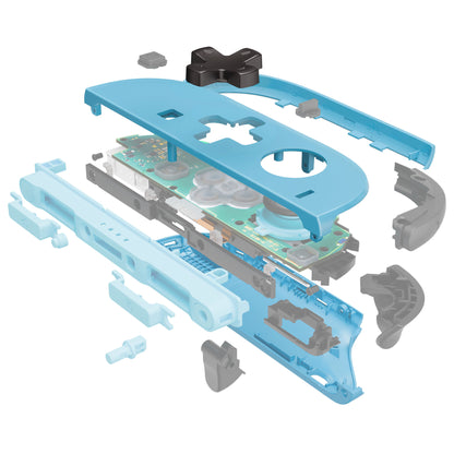 eXtremeRate Nintendo Switch 2対応ジョイコン交換フルセットシェルケース、方向ボタンバージョンボタン付き - エッセンス版【ブルー&オレンジ】