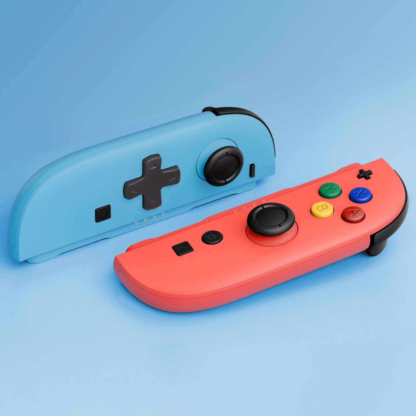 eXtremeRate Nintendo Switch 2対応ジョイコン交換フルセットシェルケース、方向ボタンバージョンボタン付き - エッセンス版【ブルー&オレンジ】