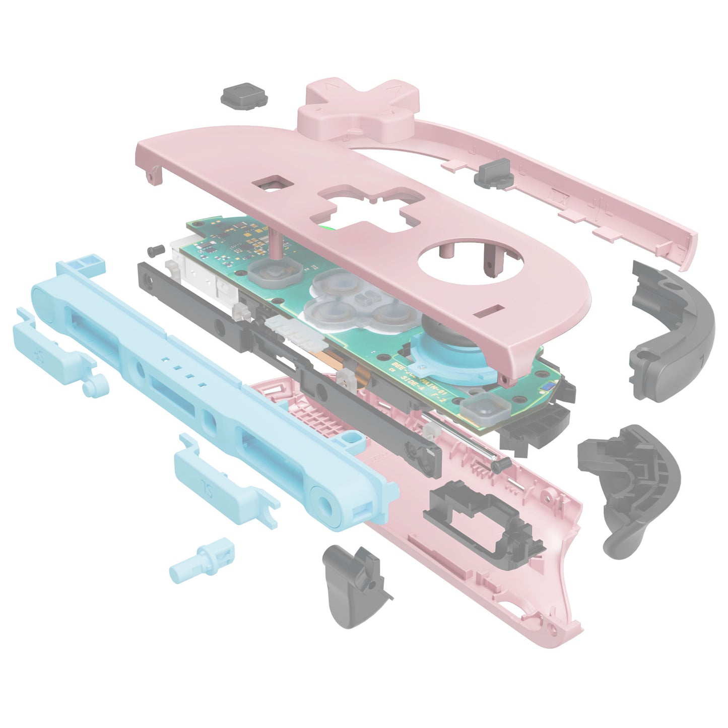 eXtremeRate Nintendo Switch 2対応ジョイコン交換フルセットシェルケース、方向ボタンバージョンボタン付き - エッセンス版【チェリーブロッサムピンク】