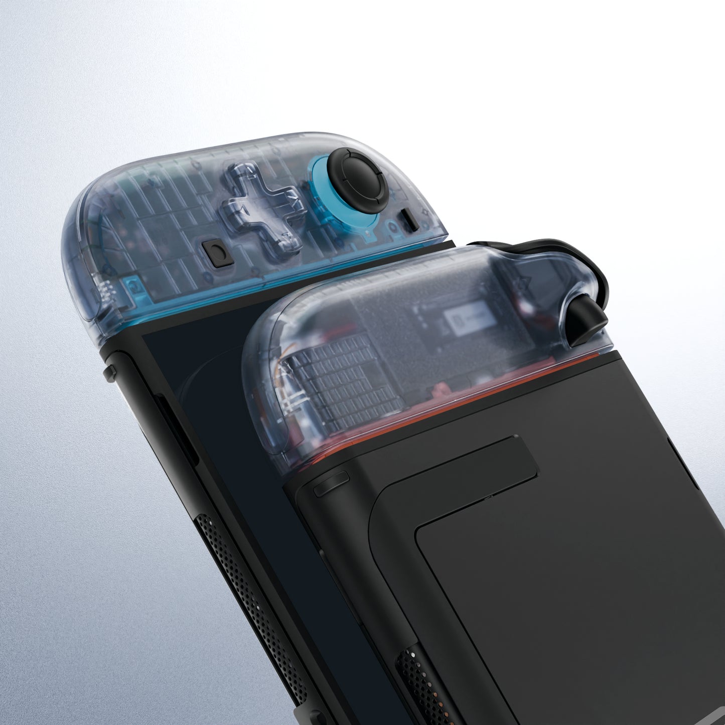 eXtremeRate Nintendo Switch 2対応ジョイコン交換フルセットシェルケース、方向ボタンバージョンボタン付き - エッセンス版【クリアグレイシャーブルー】