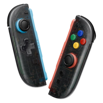 eXtremeRate Nintendo Switch 2対応ジョイコン交換フルセットシェルケース、方向ボタンバージョンボタン付き - エッセンス版【クリアブラック】