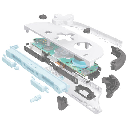 eXtremeRate Nintendo Switch 2対応ジョイコン交換フルセットシェルケース、方向ボタンバージョンボタン付き - エッセンス版【ホワイト】