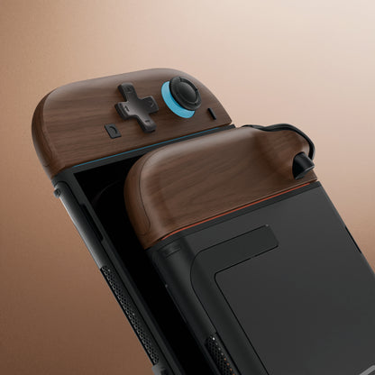 eXtremeRate Nintendo Switch 2対応ジョイコン交換フルセットシェルケース、方向ボタンバージョンボタン付き - エッセンス版【木目調デザイン】