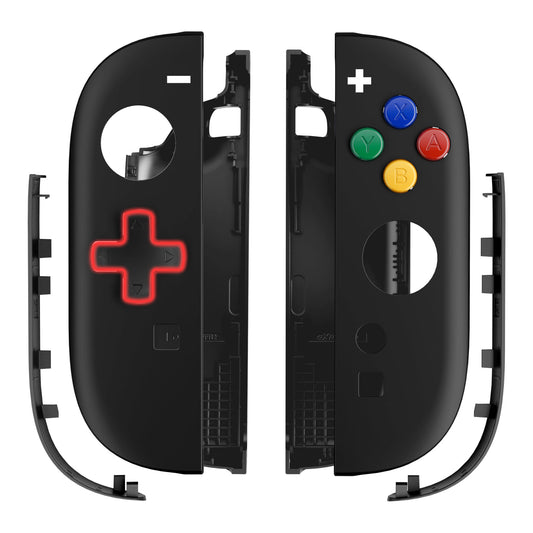 eXtremeRate Nintendo Switch 2対応ジョイコン交換フルセットシェルケース、方向ボタンバージョンボタン付き - エッセンス版【ブラック】