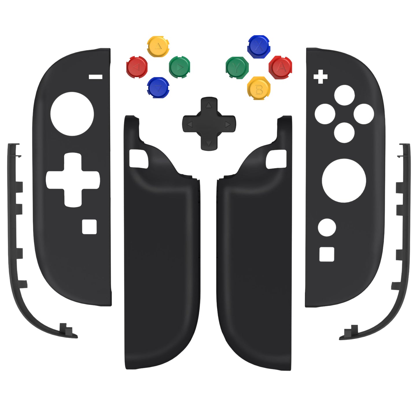 eXtremeRate Nintendo Switch 2対応ジョイコン交換フルセットシェルケース、方向ボタンバージョンボタン付き - エッセンス版【ブラック】