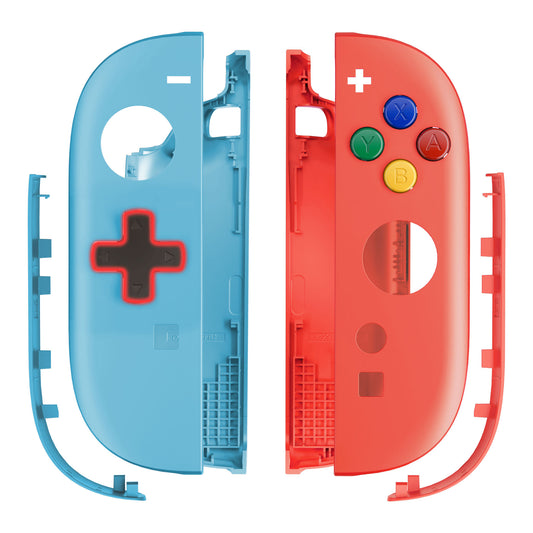 eXtremeRate Nintendo Switch 2対応ジョイコン交換フルセットシェルケース、方向ボタンバージョンボタン付き - エッセンス版【ブルー&オレンジ】
