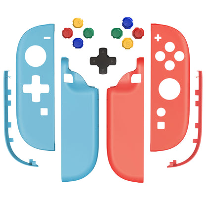 eXtremeRate Nintendo Switch 2対応ジョイコン交換フルセットシェルケース、方向ボタンバージョンボタン付き - エッセンス版【ブルー&オレンジ】