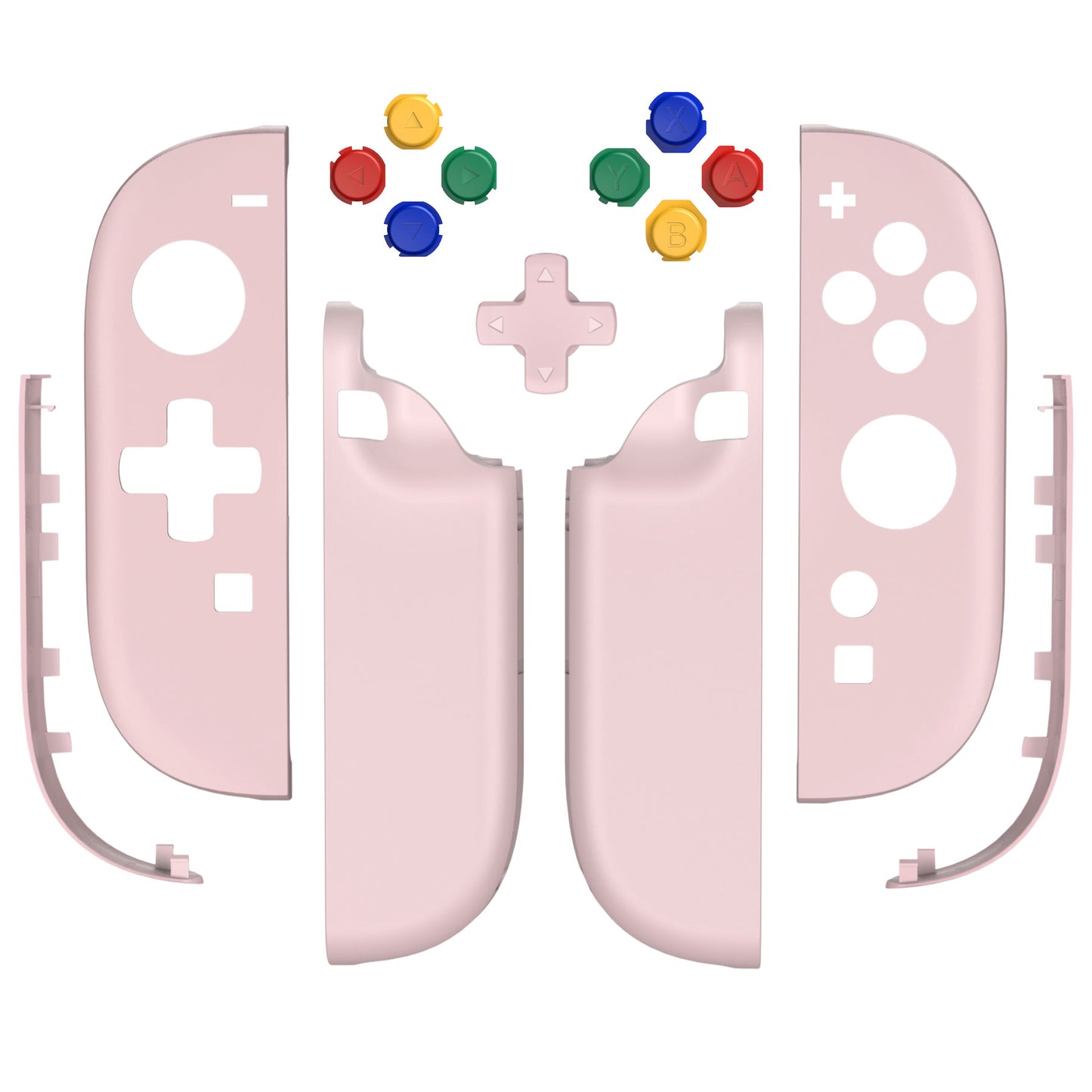 eXtremeRate Nintendo Switch 2対応ジョイコン交換フルセットシェルケース、方向ボタンバージョンボタン付き - エッセンス版【チェリーブロッサムピンク】