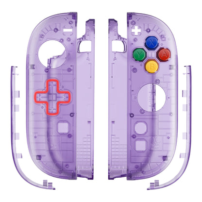 eXtremeRate Nintendo Switch 2対応ジョイコン交換フルセットシェルケース、方向ボタンバージョンボタン付き - エッセンス版【クリアパープル】