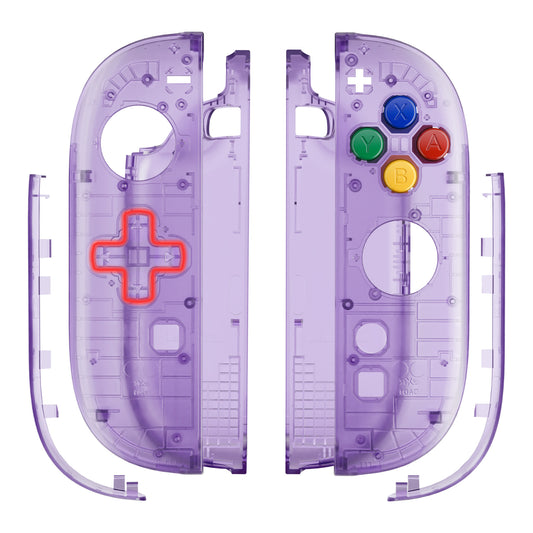 eXtremeRate Nintendo Switch 2対応ジョイコン交換フルセットシェルケース、方向ボタンバージョンボタン付き - エッセンス版【クリアパープル】