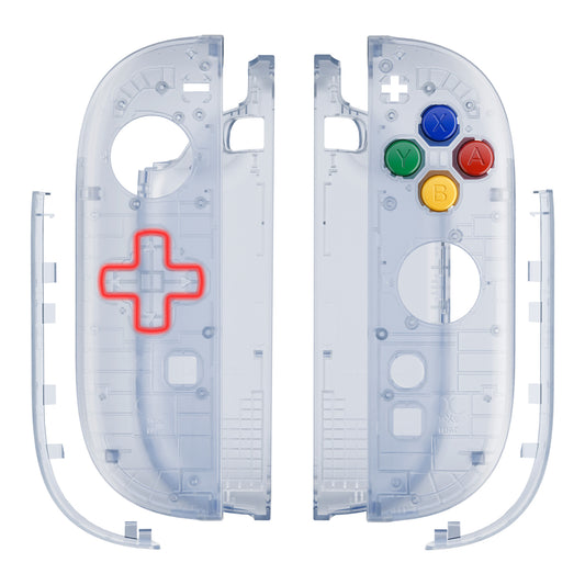 eXtremeRate Nintendo Switch 2対応ジョイコン交換フルセットシェルケース、方向ボタンバージョンボタン付き - エッセンス版【クリアグレイシャーブルー】
