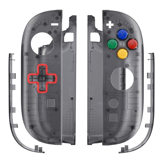 eXtremeRate Nintendo Switch 2対応ジョイコン交換フルセットシェルケース、方向ボタンバージョンボタン付き - エッセンス版【クリアブラック】