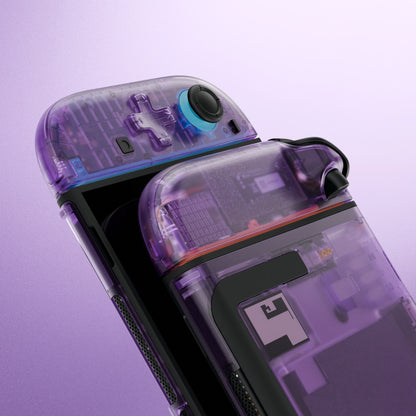 eXtremeRate Nintendo Switch 2対応交換フルセットシェル、方向ボタンバージョンボタン付き - エッセンス版【クリアパープル】