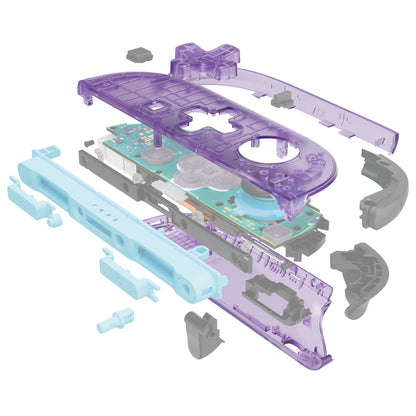 eXtremeRate Nintendo Switch 2対応交換フルセットシェル、方向ボタンバージョンボタン付き - エッセンス版【クリアパープル】