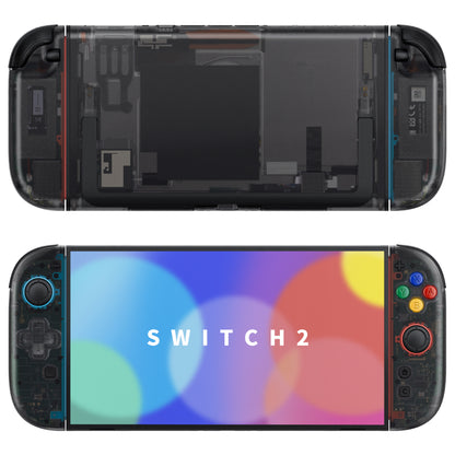 eXtremeRate Nintendo Switch 2対応交換フルセットシェル、方向ボタンバージョンボタン付き - エッセンス版【クリアブラック】