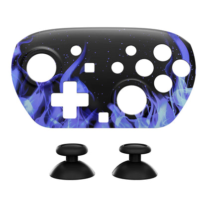 eXtremeRate Nintendo Switch 2 Proコントローラー対応DIY交換用フェイスプレートシェル【ブルーフレームスカル】