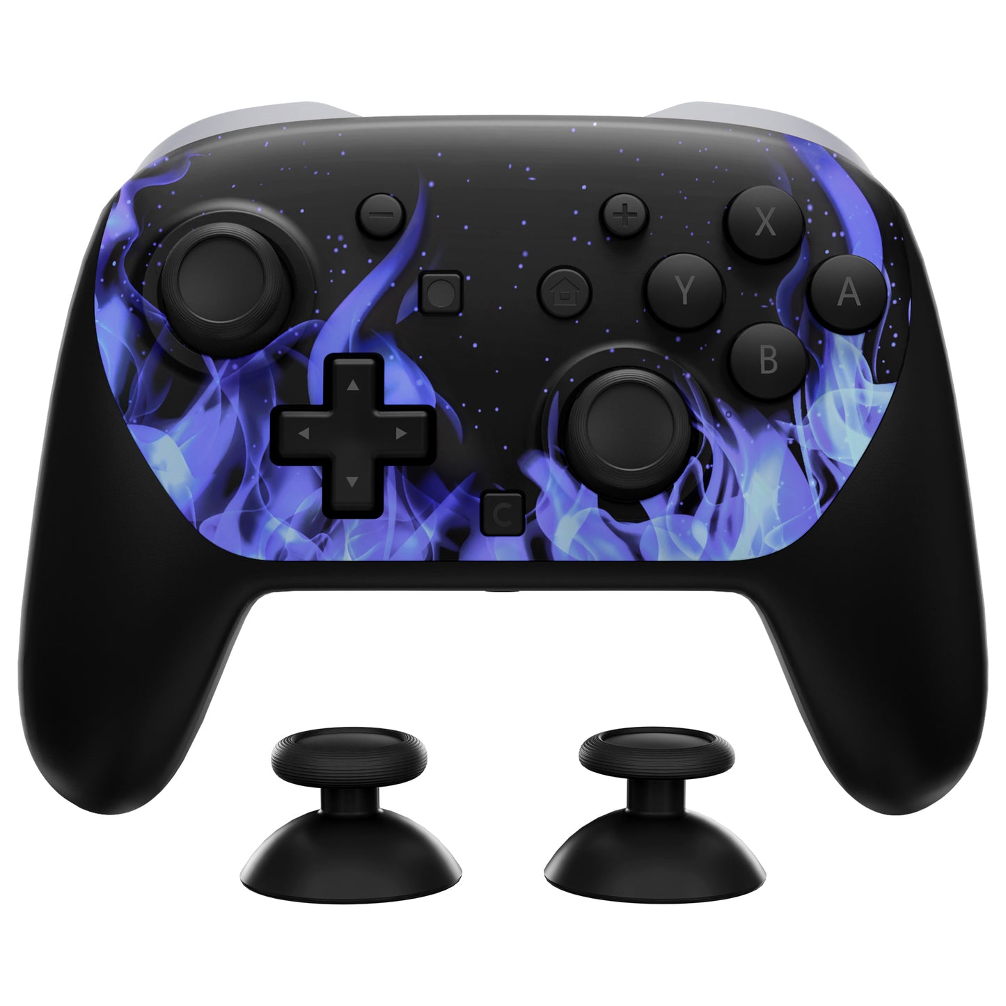 eXtremeRate Nintendo Switch 2 Proコントローラー対応DIY交換用フェイスプレートシェル【ブルーフレームスカル】