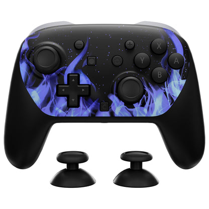 eXtremeRate Nintendo Switch 2 Proコントローラー対応DIY交換用フェイスプレートシェル【ブルーフレームスカル】