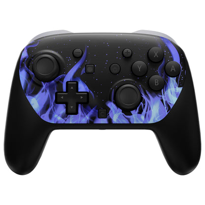 eXtremeRate Nintendo Switch 2 Proコントローラー対応DIY交換用フェイスプレートシェル【ブルーフレームスカル】