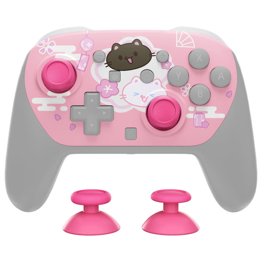 eXtremeRate Nintendo Switch 2 Proコントローラー対応DIY交換用フェイスプレートシェル【桜にゃんこ】