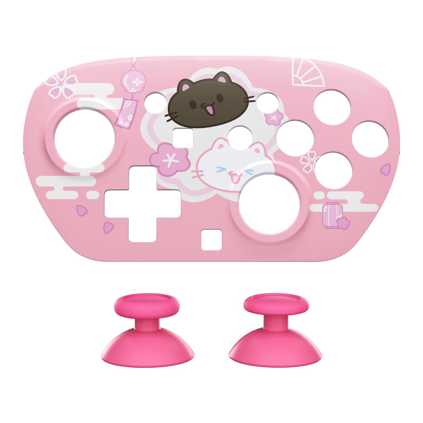 eXtremeRate Nintendo Switch 2 Proコントローラー対応DIY交換用フェイスプレートシェル【桜にゃんこ】