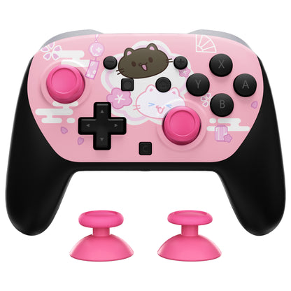 eXtremeRate Nintendo Switch 2 Proコントローラー対応DIY交換用フェイスプレートシェル【桜にゃんこ】