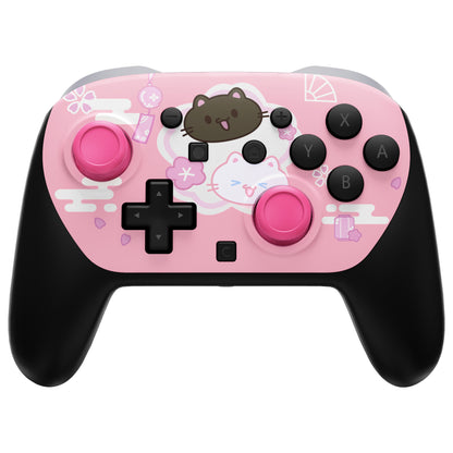 eXtremeRate Nintendo Switch 2 Proコントローラー対応DIY交換用フェイスプレートシェル【桜にゃんこ】