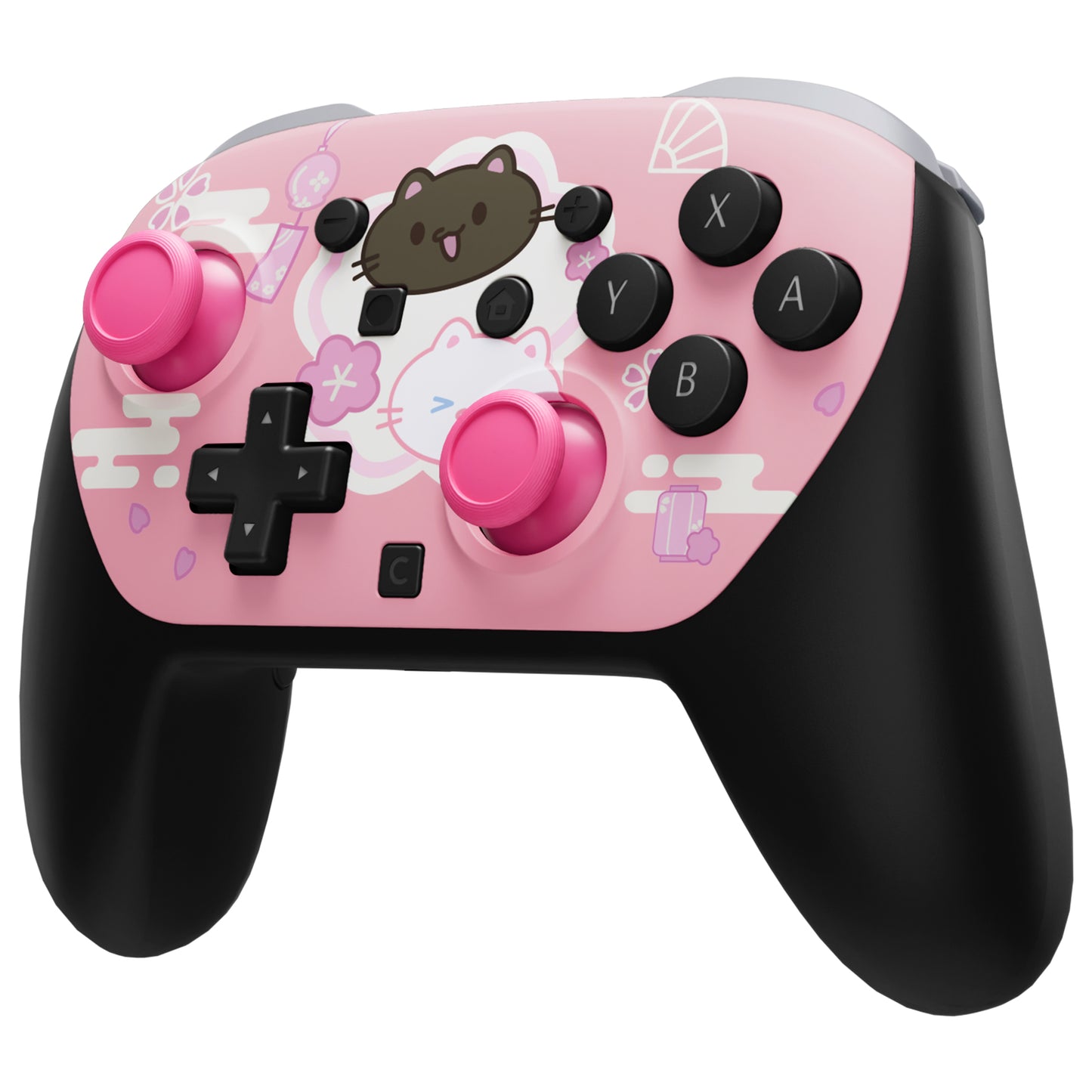 eXtremeRate Nintendo Switch 2 Proコントローラー対応DIY交換用フェイスプレートシェル【桜にゃんこ】