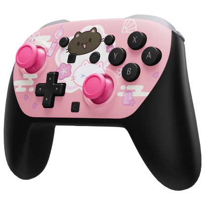 eXtremeRate Nintendo Switch 2 Proコントローラー対応DIY交換用フェイスプレートシェル【桜にゃんこ】