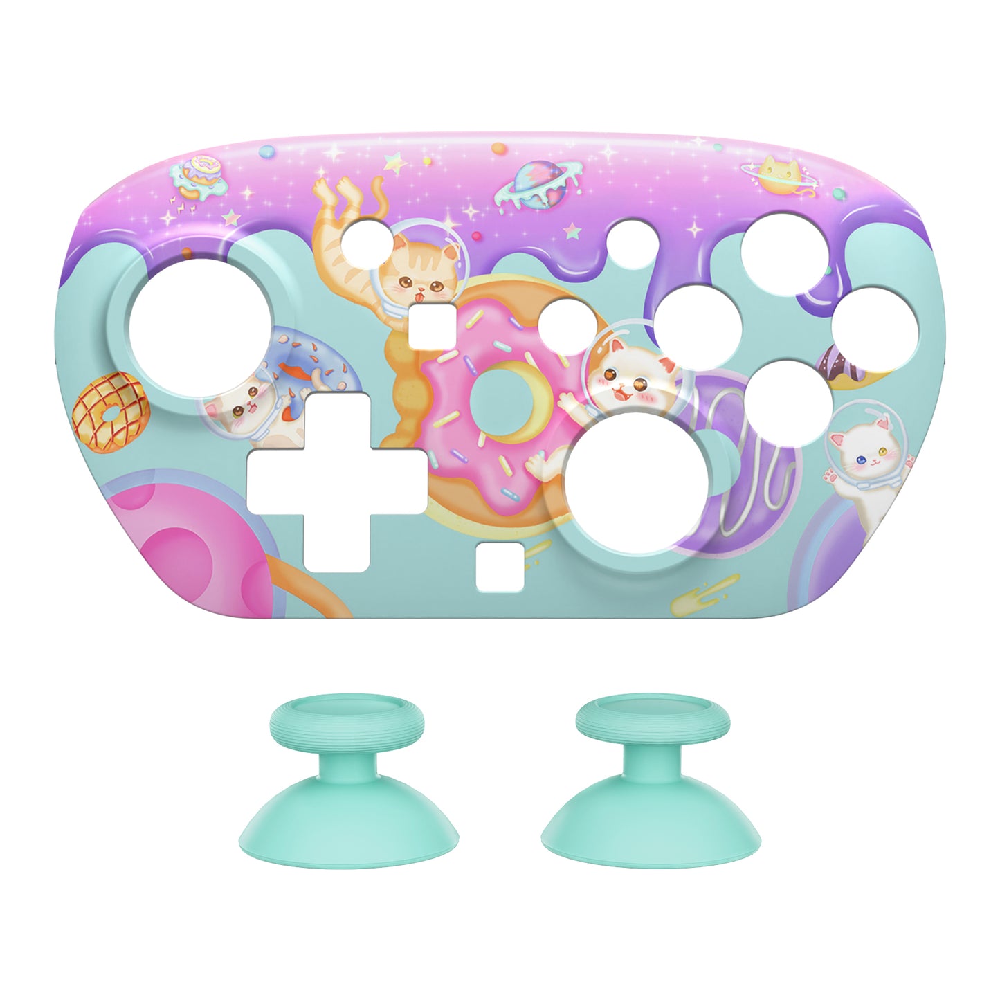 eXtremeRate Nintendo Switch 2 Proコントローラー対応DIY交換用フェイスプレートシェル【猫ちゃんのドーナツ旅】