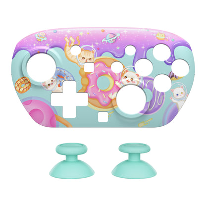eXtremeRate Nintendo Switch 2 Proコントローラー対応DIY交換用フェイスプレートシェル【猫ちゃんのドーナツ旅】