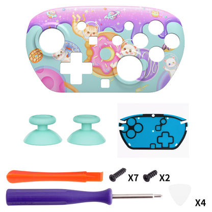 eXtremeRate Nintendo Switch 2 Proコントローラー対応DIY交換用フェイスプレートシェル【猫ちゃんのドーナツ旅】