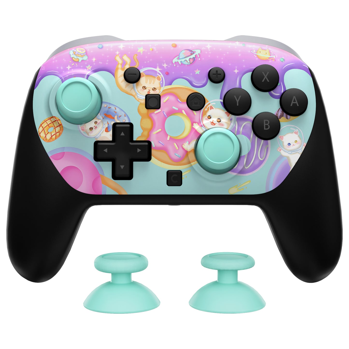 eXtremeRate Nintendo Switch 2 Proコントローラー対応DIY交換用フェイスプレートシェル【猫ちゃんのドーナツ旅】