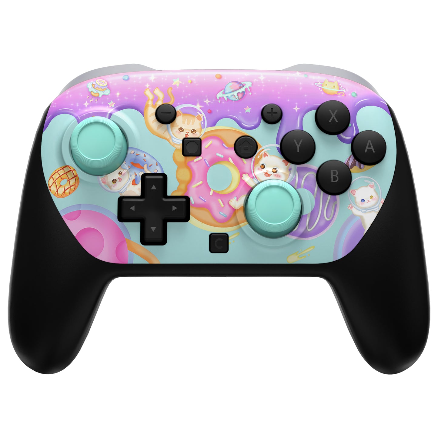 eXtremeRate Nintendo Switch 2 Proコントローラー対応DIY交換用フェイスプレートシェル【猫ちゃんのドーナツ旅】