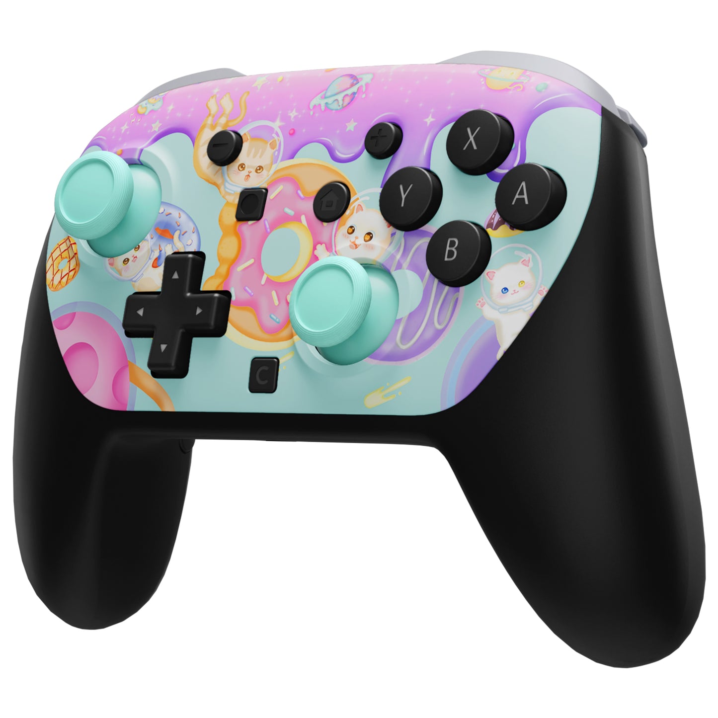 eXtremeRate Nintendo Switch 2 Proコントローラー対応DIY交換用フェイスプレートシェル【猫ちゃんのドーナツ旅】