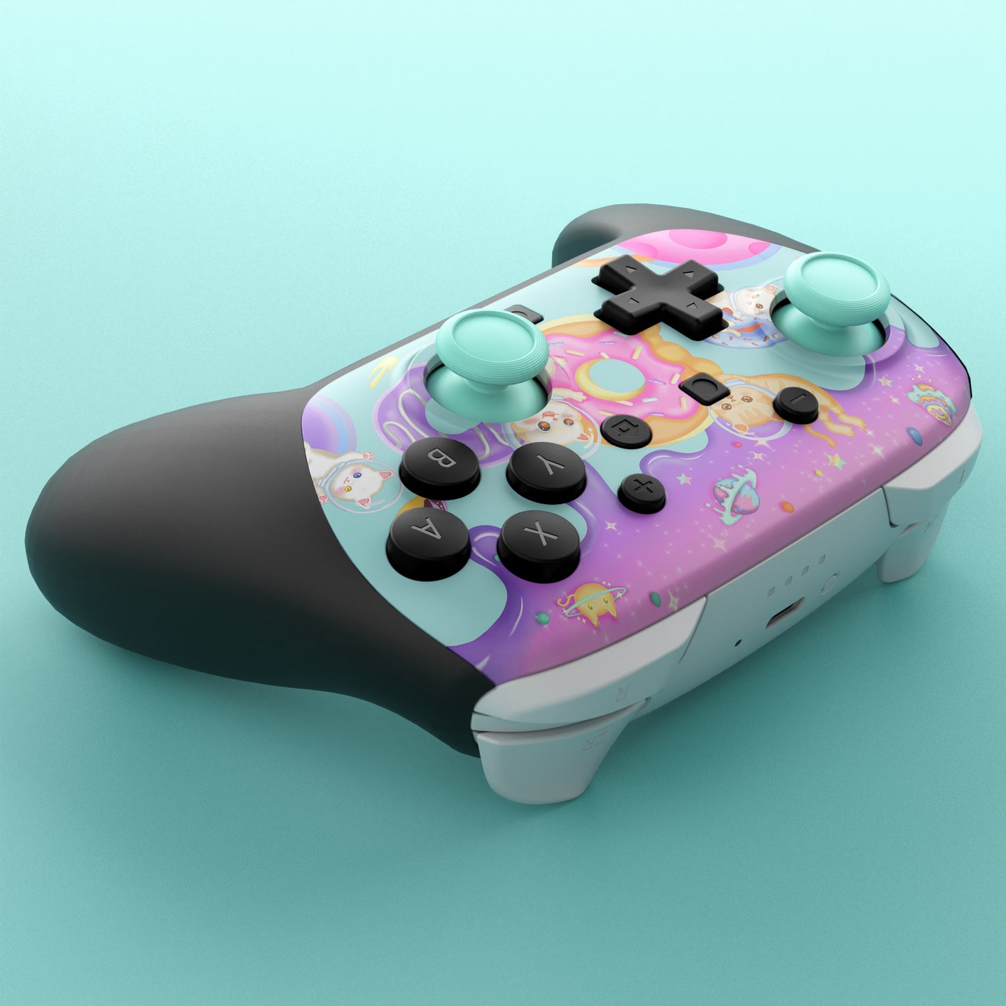 eXtremeRate Nintendo Switch 2 Proコントローラー対応DIY交換用フェイスプレートシェル【猫ちゃんのドーナツ旅】