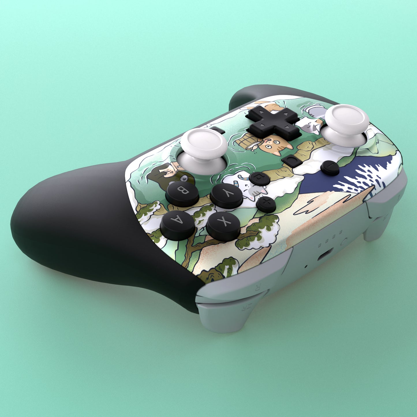 eXtremeRate Nintendo Switch 2 Proコントローラー対応DIY交換用フェイスプレートシェル【温泉キティ】