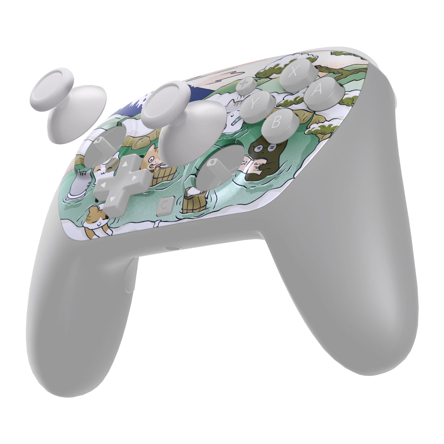 eXtremeRate Nintendo Switch 2 Proコントローラー対応DIY交換用フェイスプレートシェル【温泉キティ】