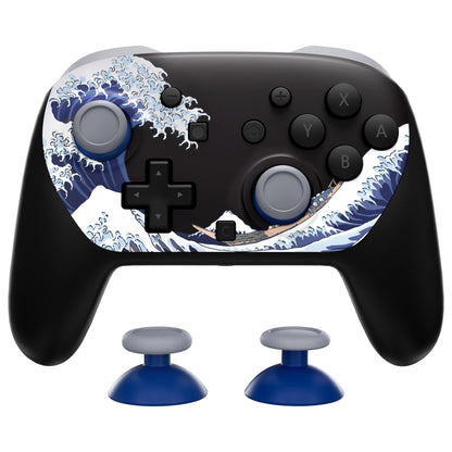eXtremeRate Nintendo Switch 2 Proコントローラー対応DIY交換用フェイスプレートシェル【神奈川沖浪裏】