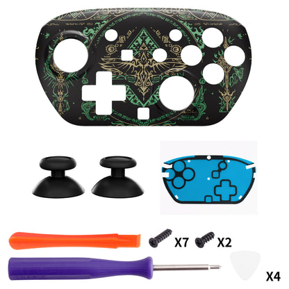 eXtremeRate Nintendo Switch 2 Proコントローラー対応DIY交換用フェイスプレートシェル【ゼルダブラック】