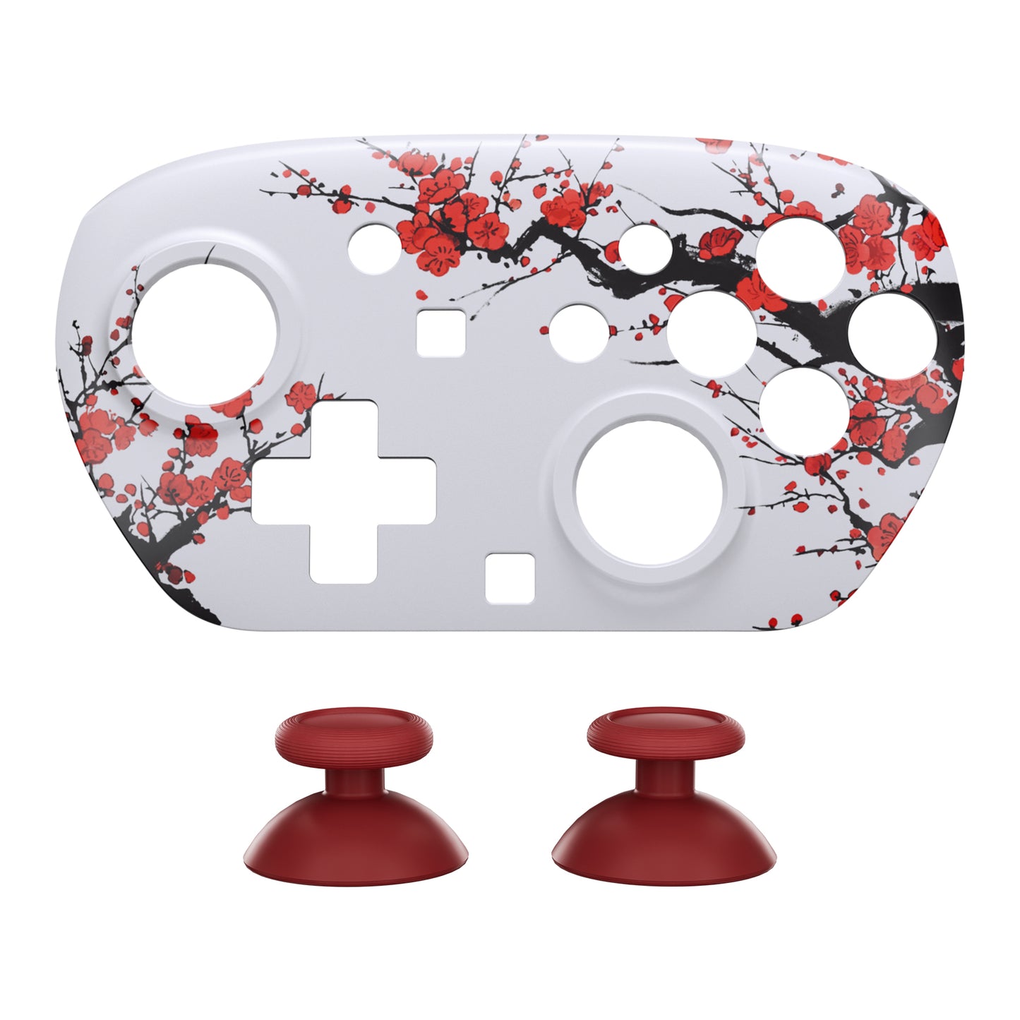 eXtremeRate Nintendo Switch 2 Proコントローラー対応DIY交換用フェイスプレートシェル【冬の梅】